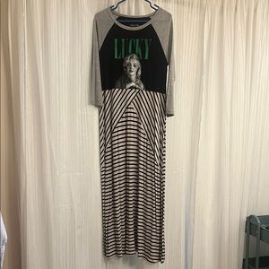 Marilyn Monroe Black and Gray Maxi Dress